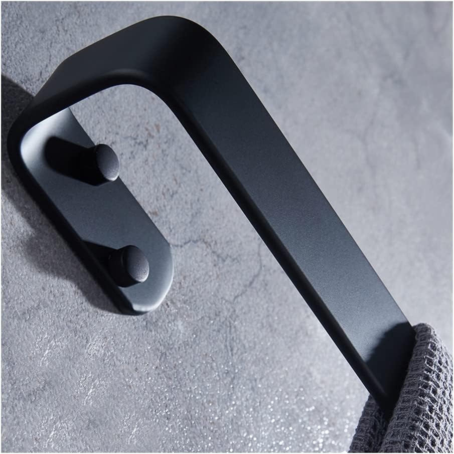 20cm Black Wall-Mounted Towel Rail for Bathroom Space-Saving Creative