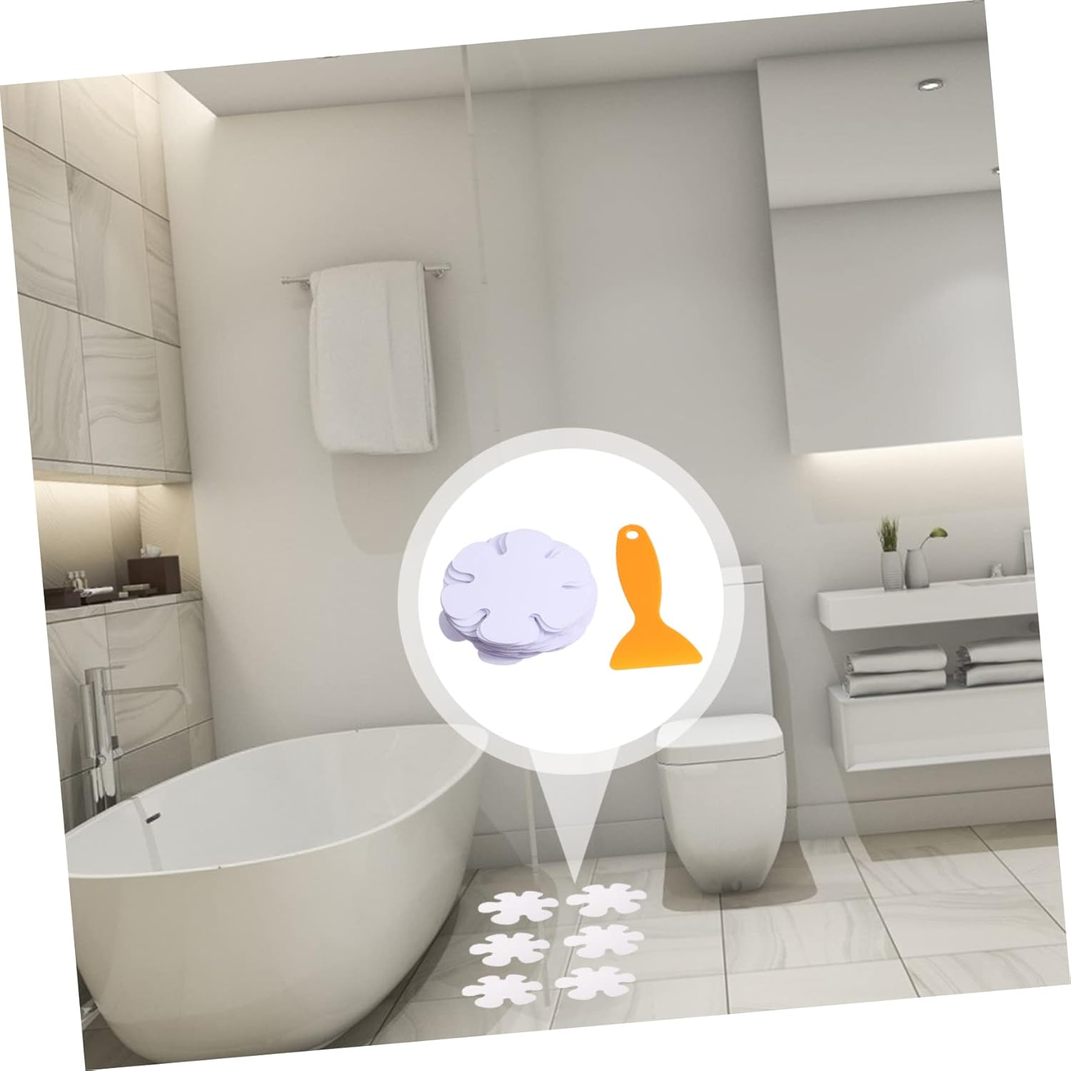 Flower Bathtub Sticker Set 20pcs Anti Skid Stickers for Bathroom