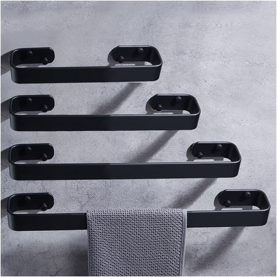 20cm Black Wall-Mounted Towel Rail for Bathroom Space-Saving Creative
