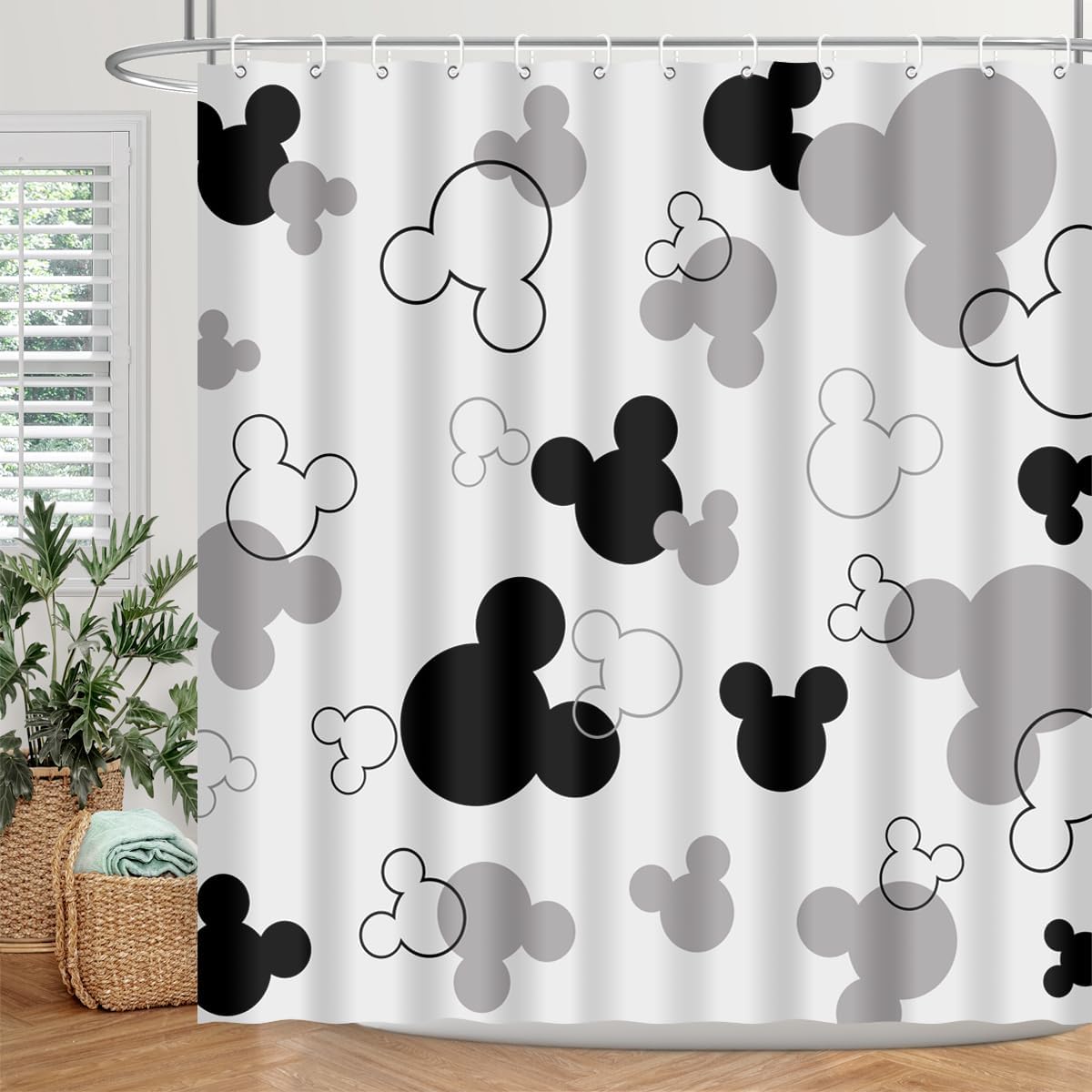 Pair of Mouse Head Shower Curtains