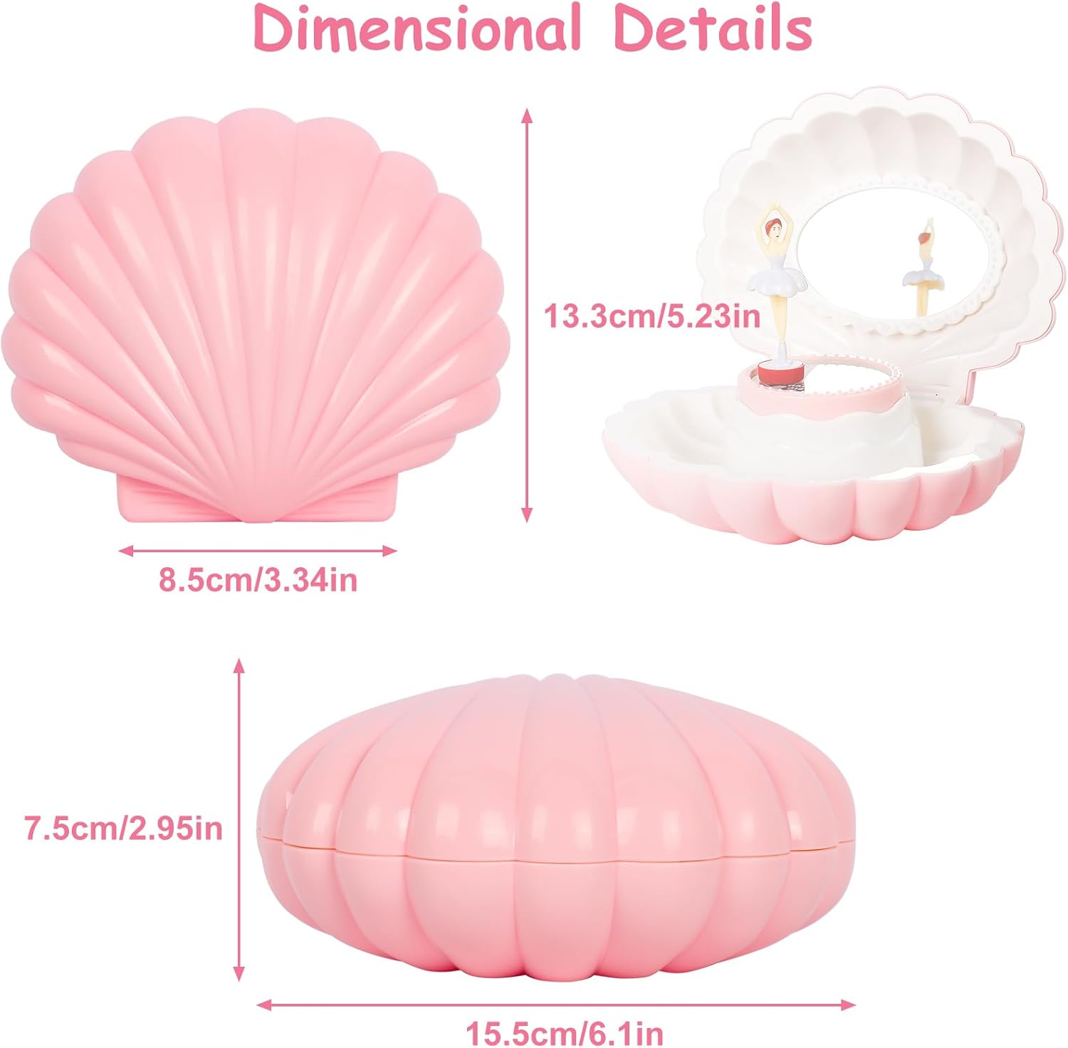 Hebaogugu Pink Jewelry Box for Girls