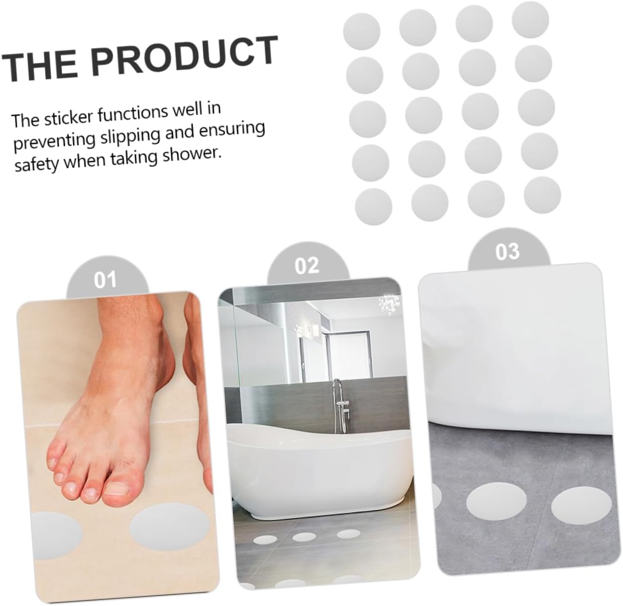 Slip-Free Bath Stickers 20pcs Set