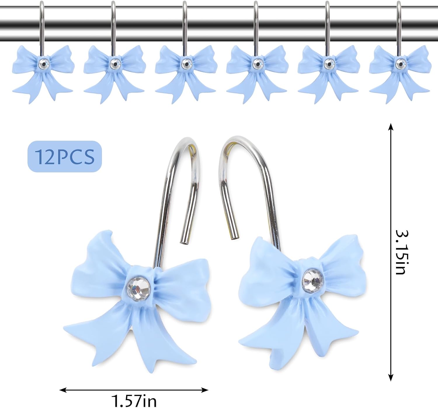 Cute Bow Knot Shower Curtain Hooks