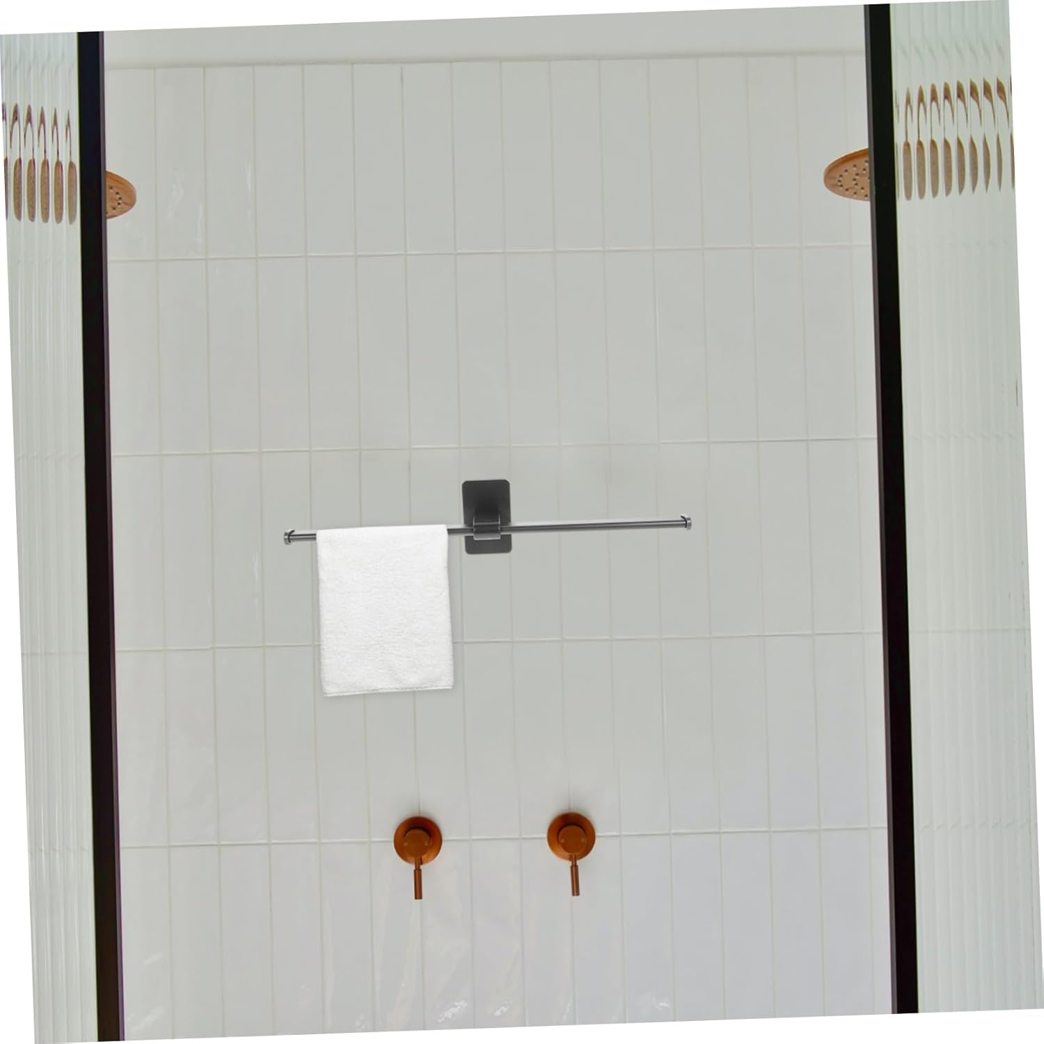Healifty Wall-Mounted Bathroom Towel Holder No Drilling Easy to Use