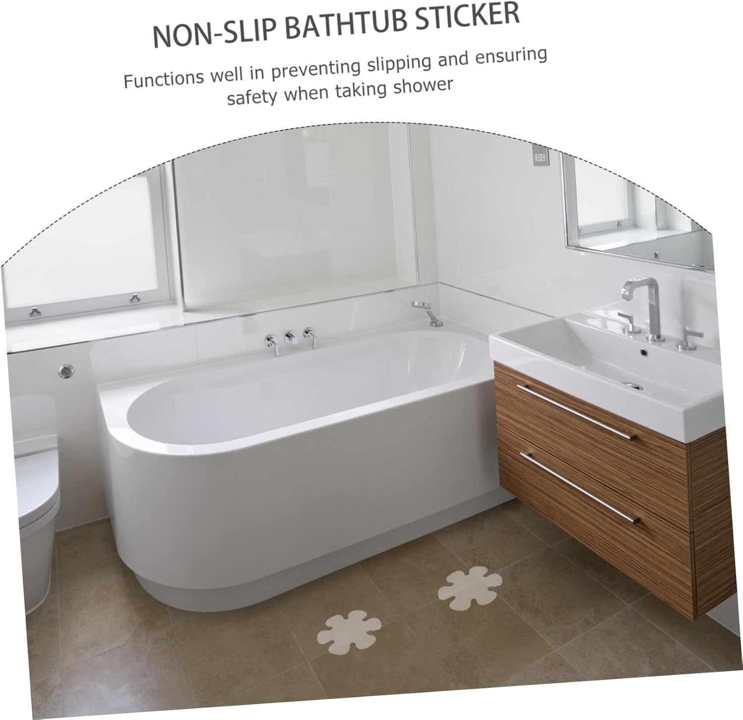 PRETYZOOM Tub Slip Grip Stickers Flower Shape Non-Slip Bathtub Floor Stickers