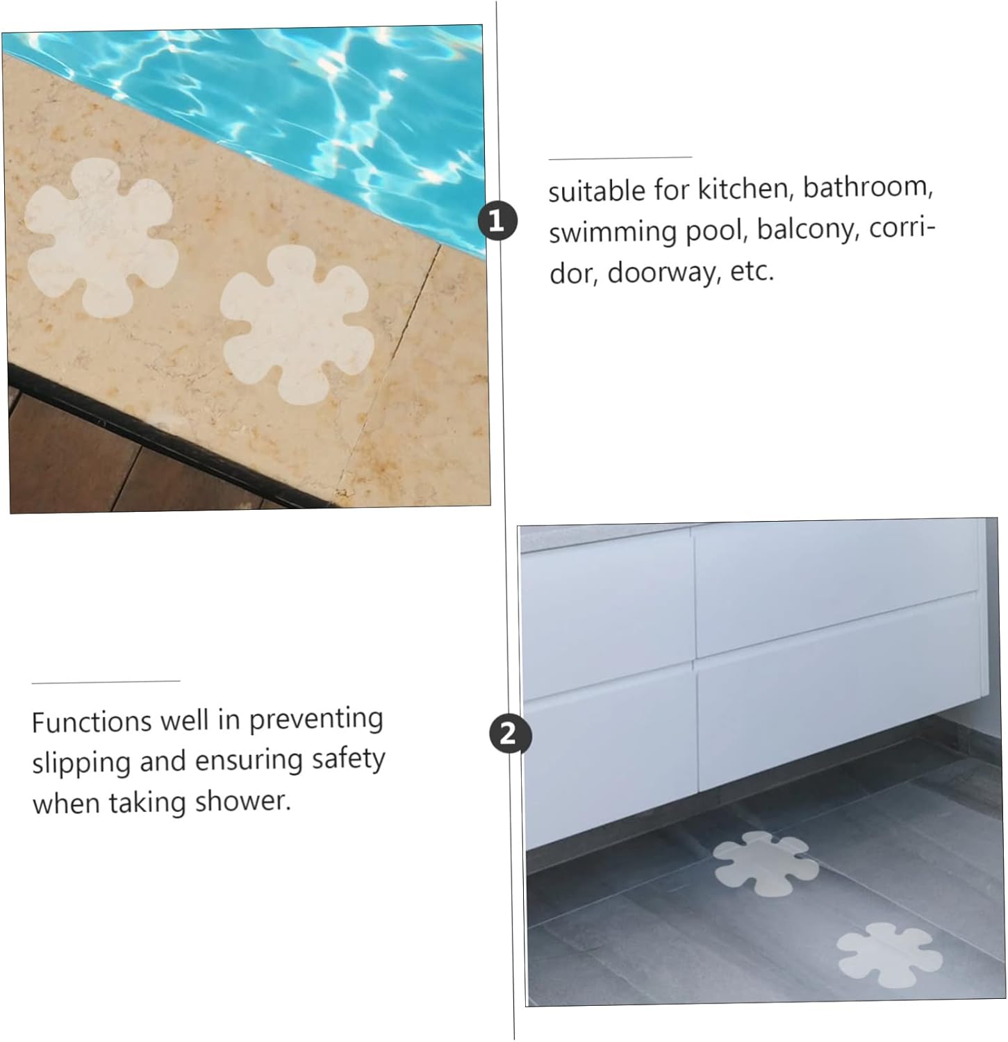 PRETYZOOM Tub Slip Grip Stickers Flower Shape Non-Slip Bathtub Floor Stickers