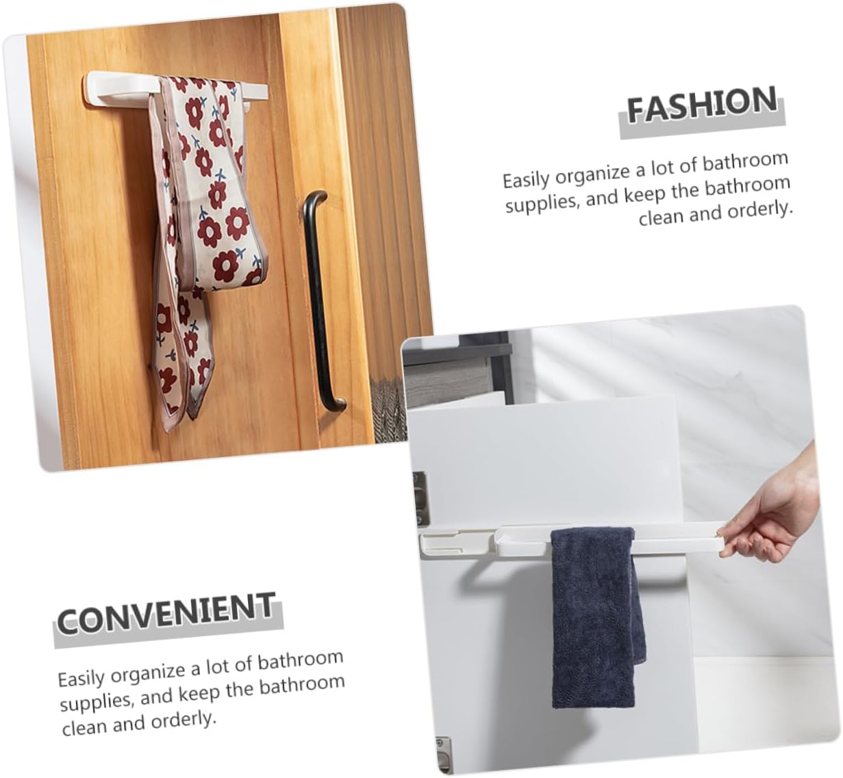 Luxshiny Adhesive Towel Holder for Bathroom Kitchen and Laundry