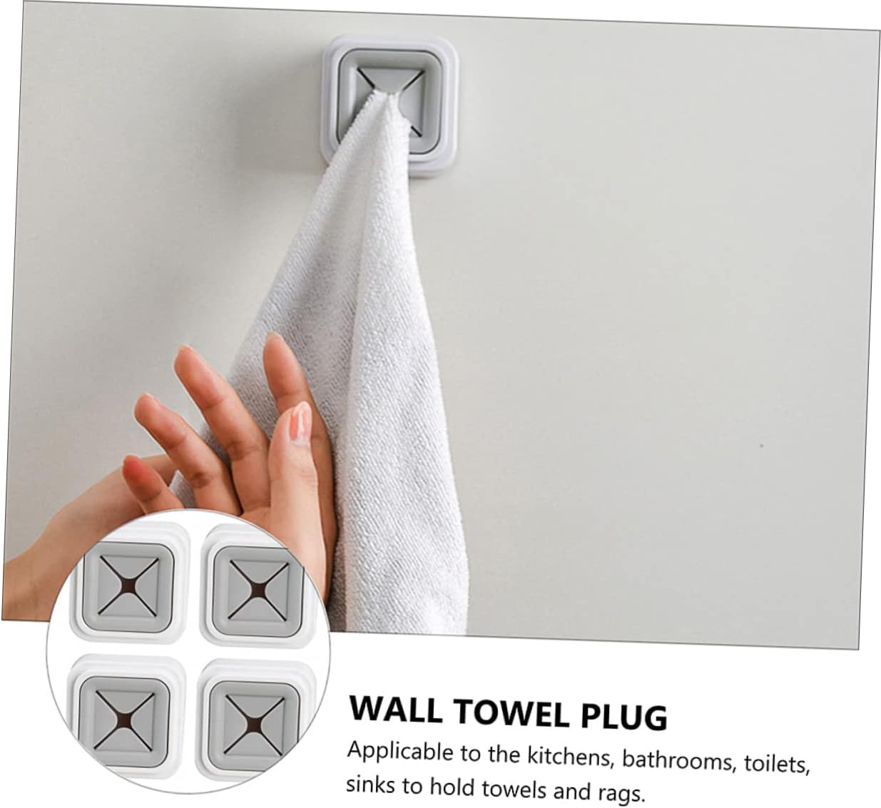 HEALLILY 4Pcs Space-Saving Towel Holder for Bathroom and Kitchen