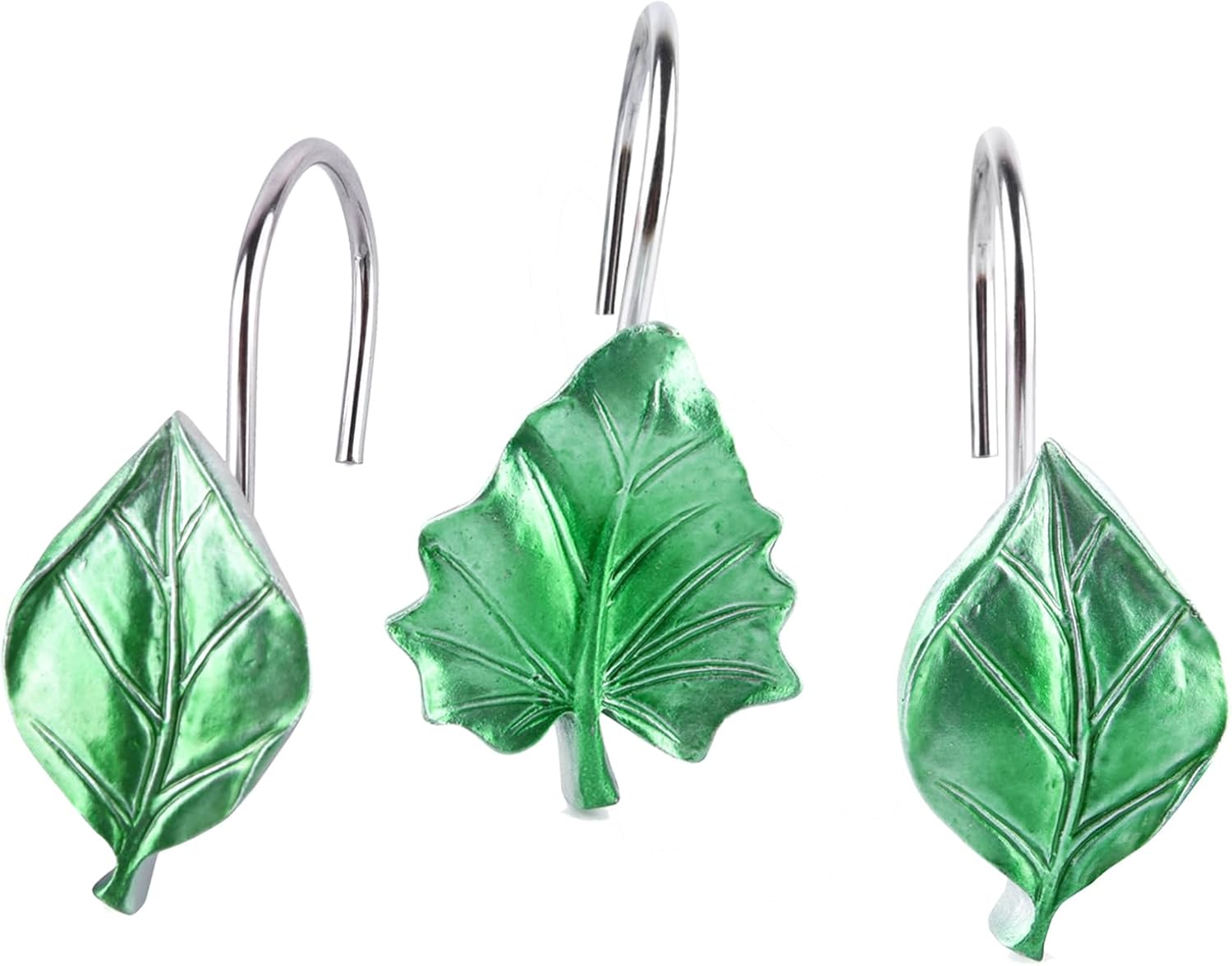 EVOOKA Botanical Leaves Shower Curtain Hooks Rust-Resistant Durable