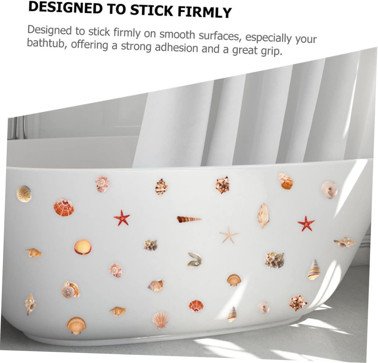 Marine Shell Bathtub Stickers Safe Style for Home Bathroom