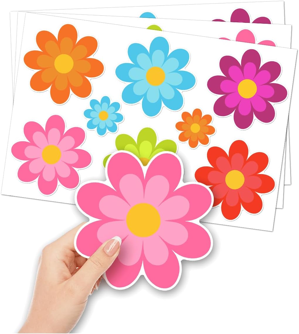 24 Pcs Funny Floral Non-Slip Bathtub Stickers