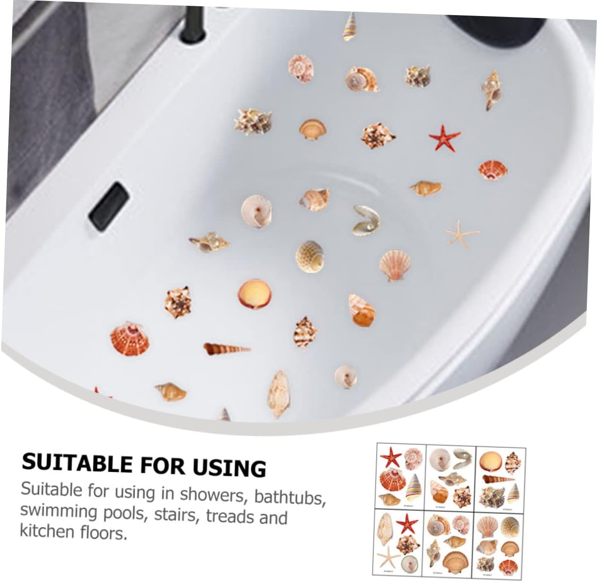 Zerodeko Detachable Shell Pattern for Bathroom Safety