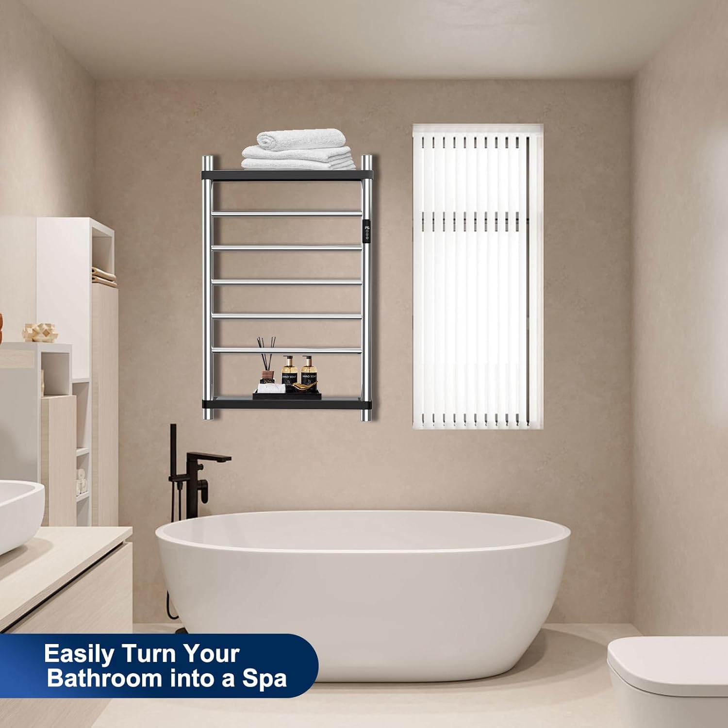Premium Heated Towel Rack with LED Touch Control