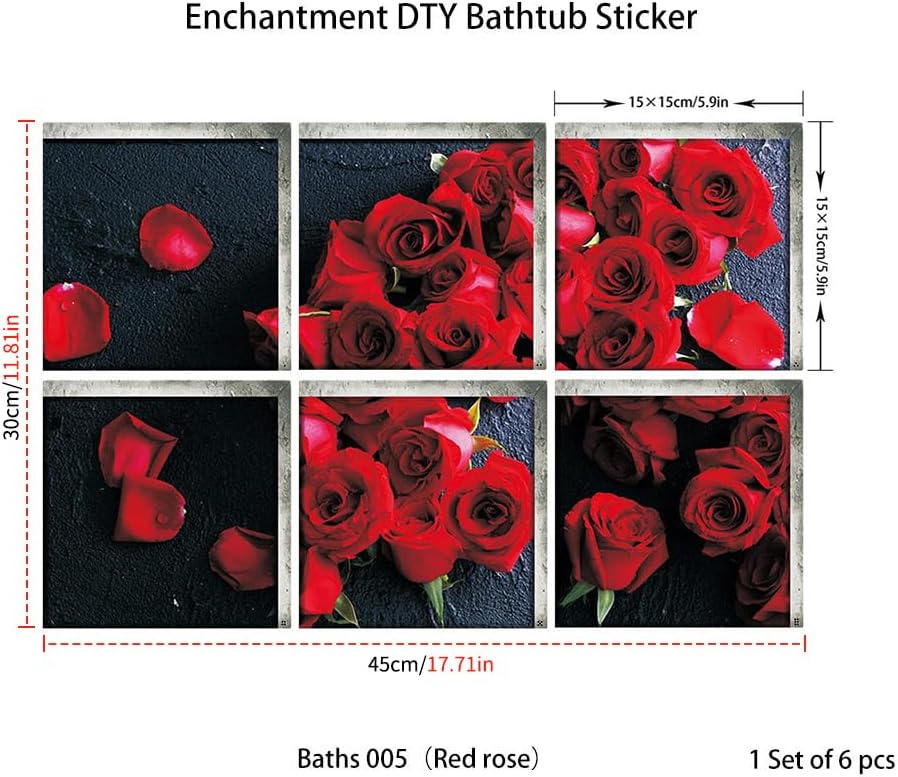Targawerelax Non-Slip Bathtub Stickers 6pc Set