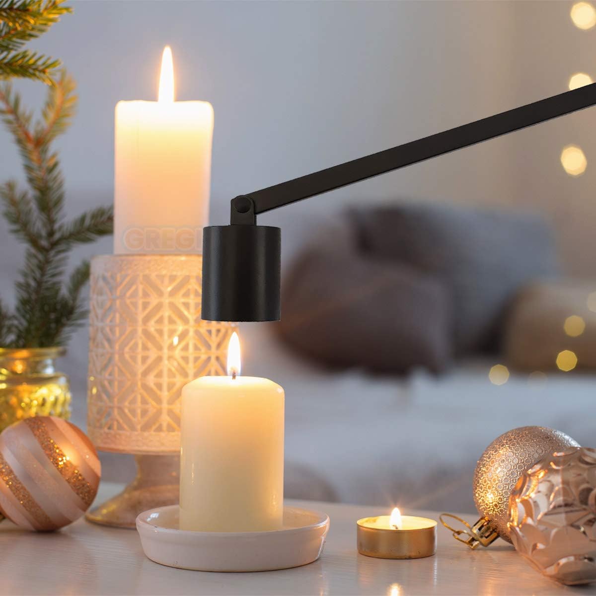GREGICH Premium Cast Iron Candle Snuffer Black - Safe Easy to Use