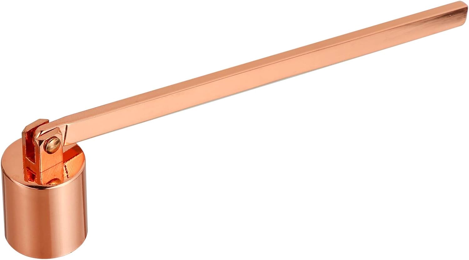 Sturdy stainless steel rose gold candle snuffer
