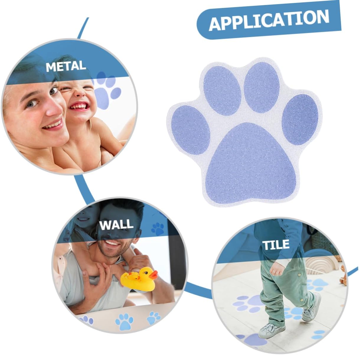 Ciieeo 10 Pack Non-Slip Bath Stickers Dog Paw Decor