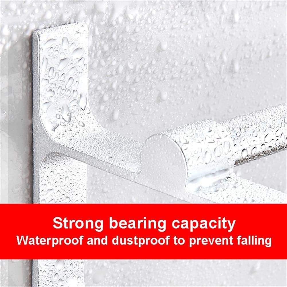 Towel Rail for Bathroom Modern Aluminum Double Bar Towel Holder with Hooks