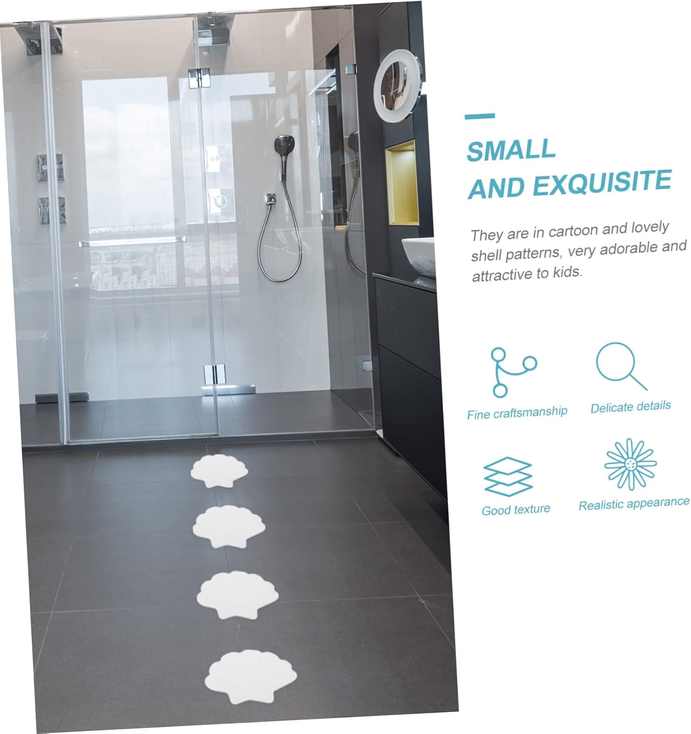 Cabilock 1 Set Shell Shape Non Skid Bathtub Decals for Safety