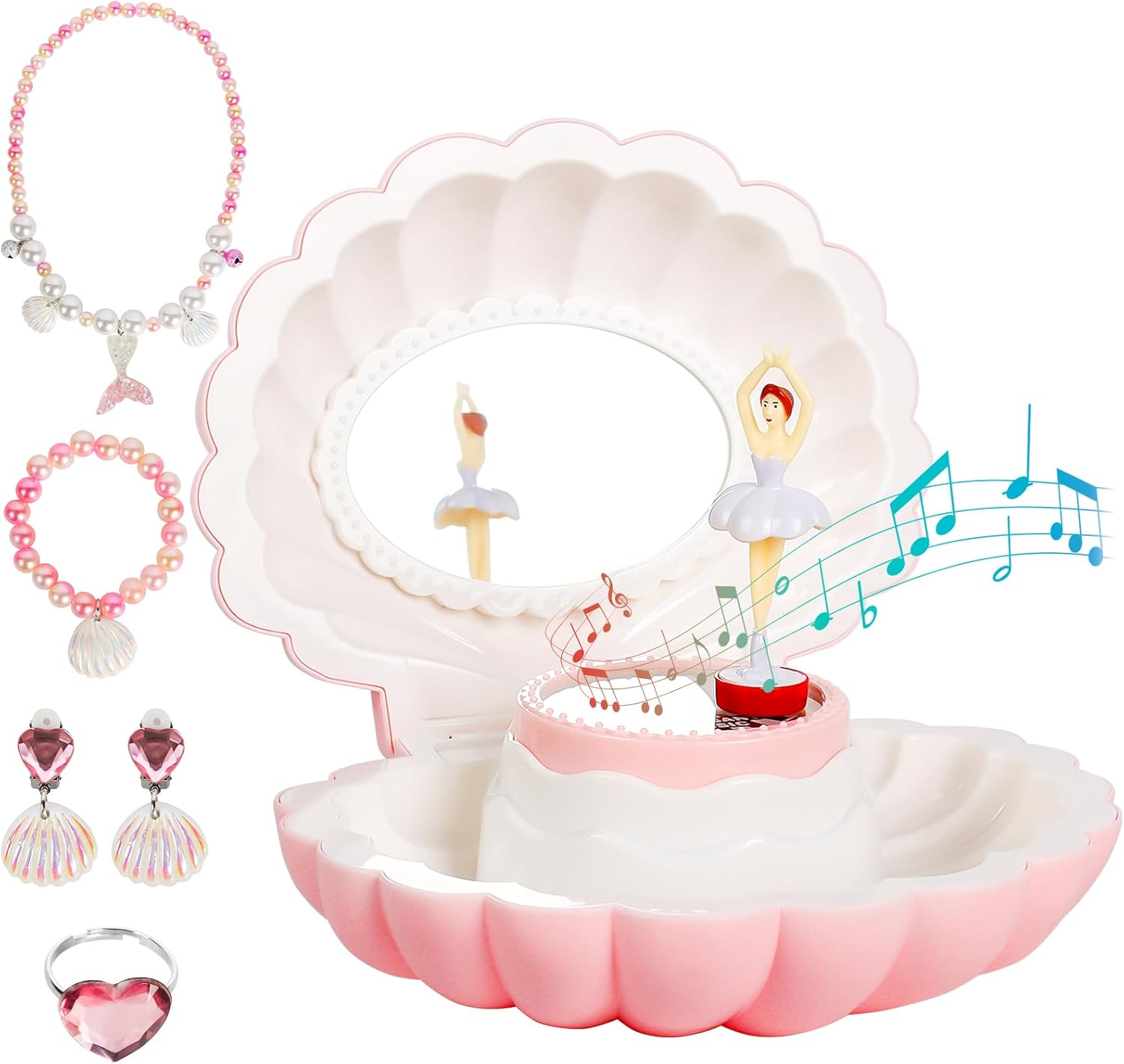 Hebaogugu Pink Jewelry Box for Girls