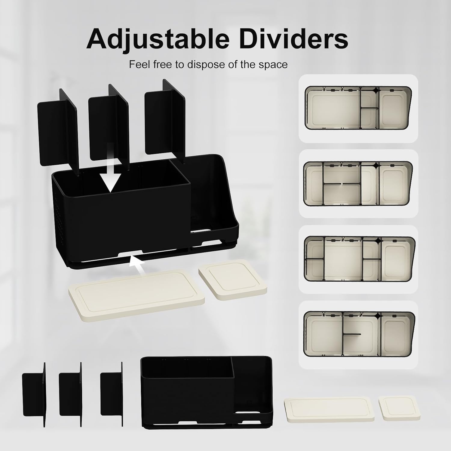 Jumeihui Bathroom Organizer with Diatomite Base 8 Slots Toothbrush Holder