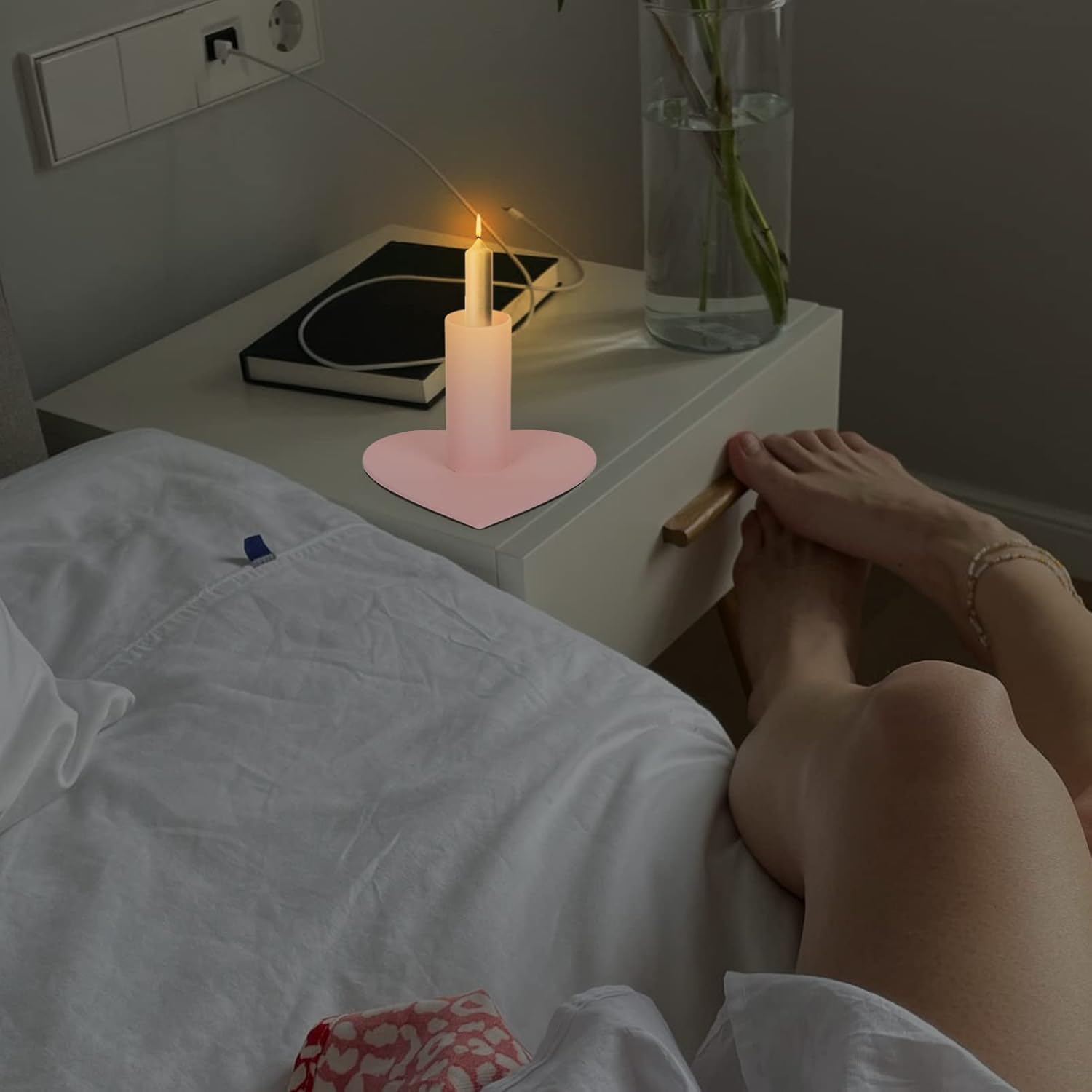 Cabelock Heart-Shaped Candle Stand - Portable Candle Rack