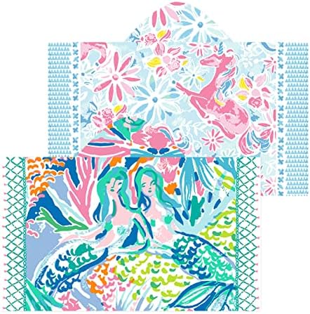 Girls Hooded Bath Towel with Mermaid and Unicorn Designs