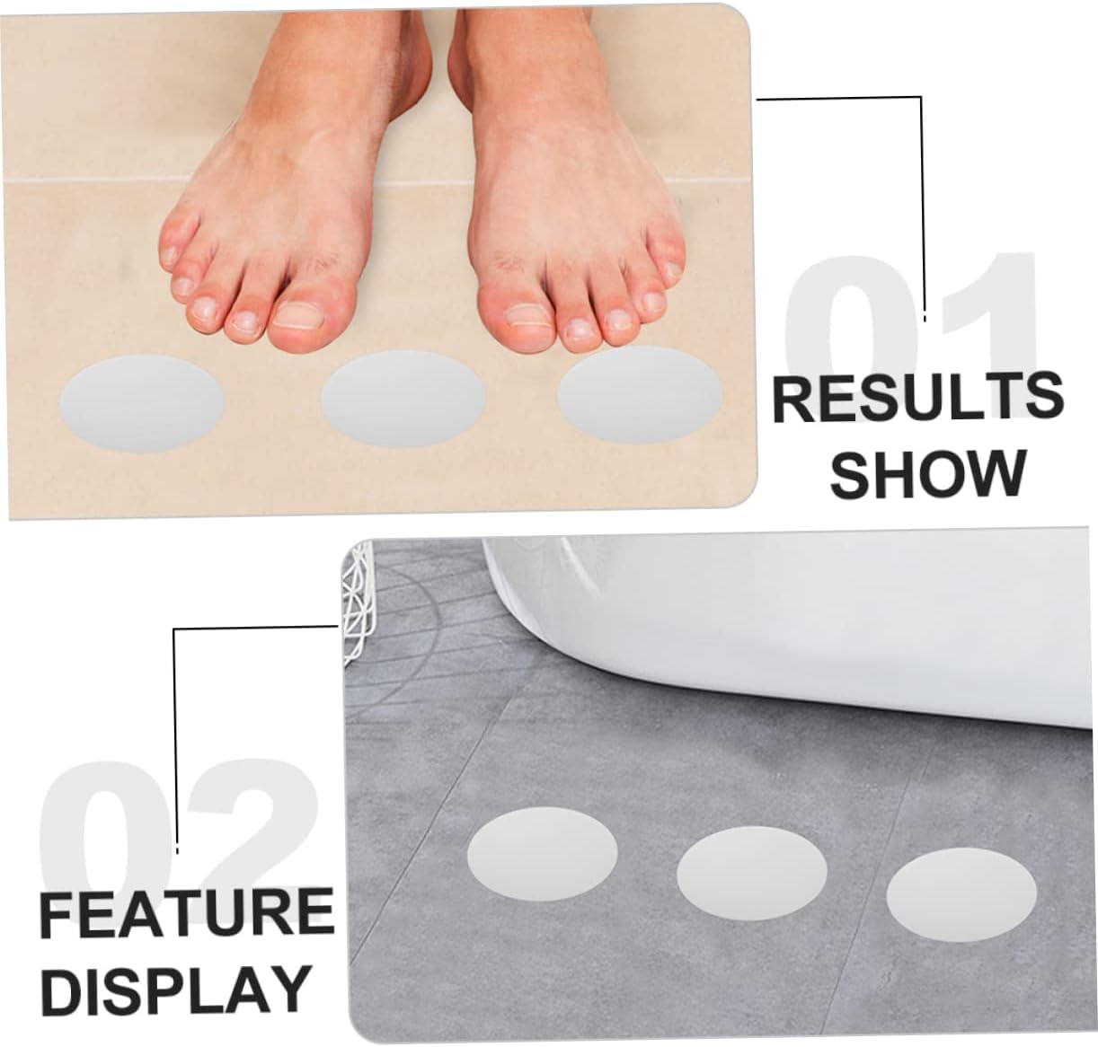Slip-Free Bath Stickers 20pcs Set