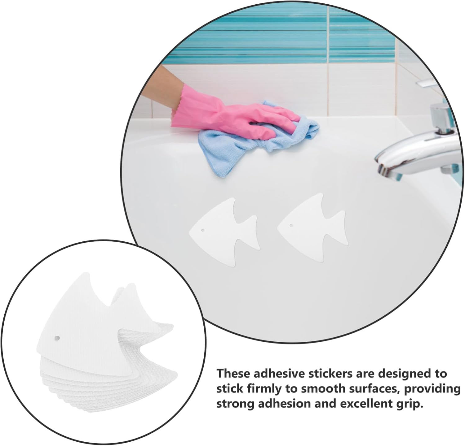 MAGICLULU Bathtub Anti Slip Stickers 12pcs Fish Shape Decals