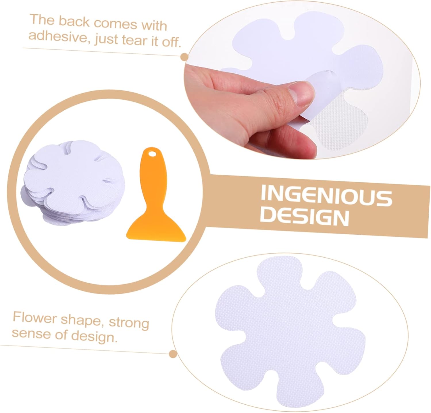 Flower Bathtub Sticker Set 20pcs Anti Skid Stickers for Bathroom