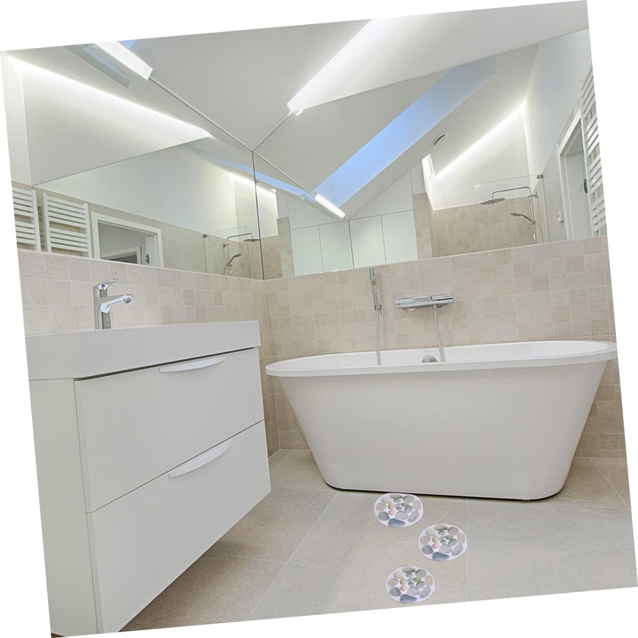 ABOOFAN Non-Slip Slip Resistant Slipping bathtub stickers with Leaves and Stones