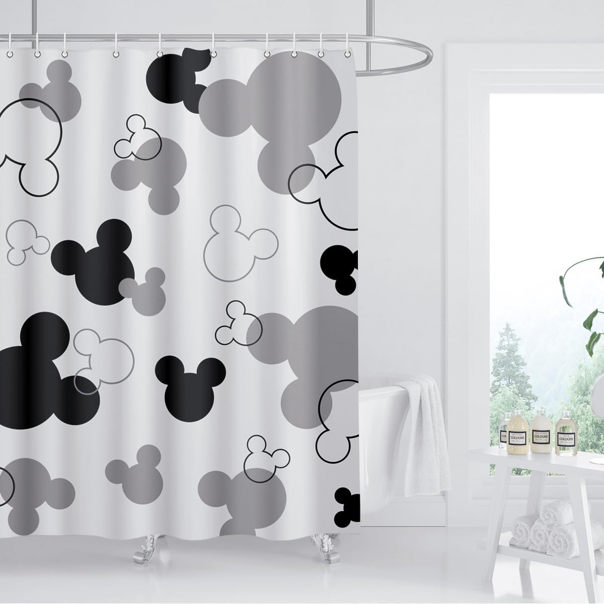 Pair of Mouse Head Shower Curtains