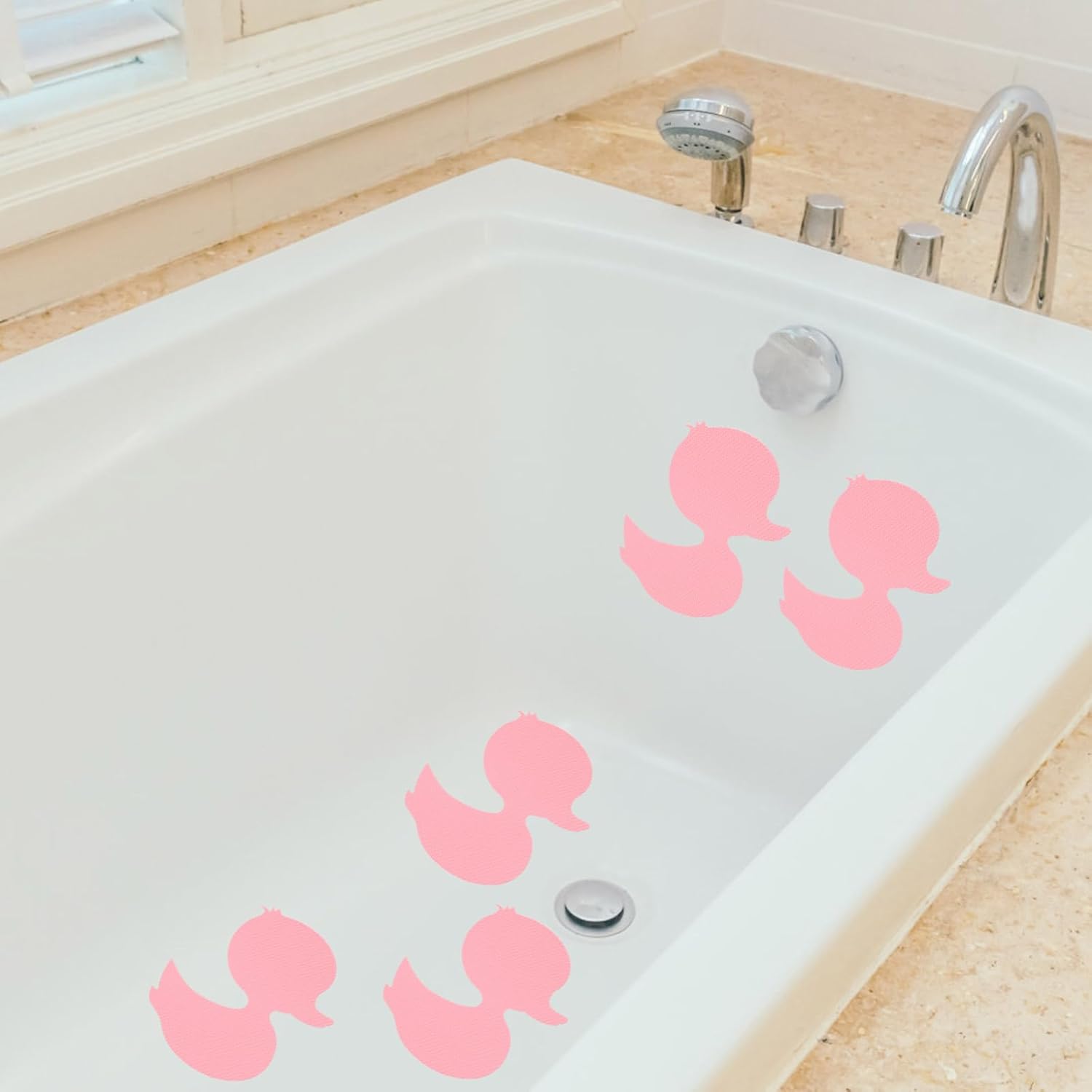 24-Piece Pink Non-Slip bathtub stickers
