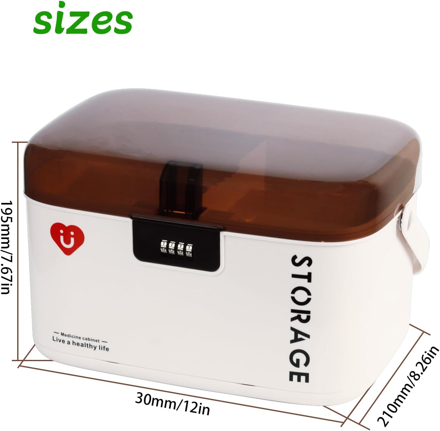 PENCK 4-Digit Combination Medicine Lock Box for Home and Travel