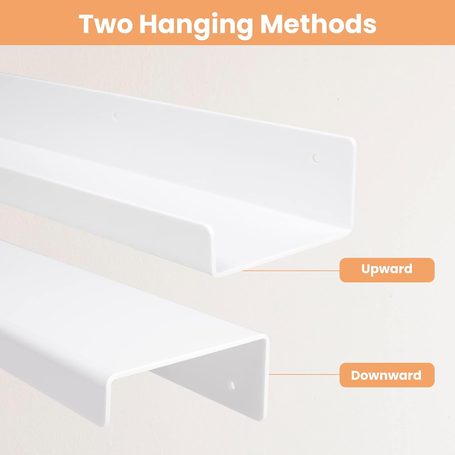 Upsimples 2 Pack Floating Acrylic Shelves for Wall Storage 1