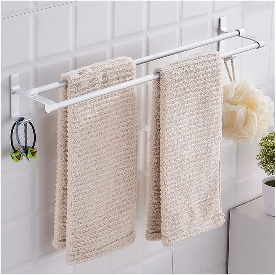 Bath Towel Holder Wall Hung Aluminum Towel Rail with No Drilling