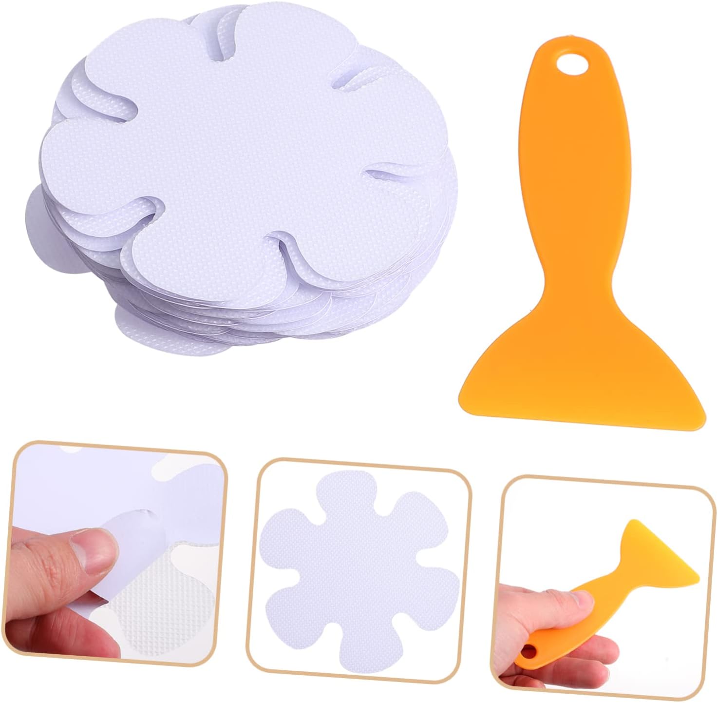 LIFKICH Non-Slip Bathroom Stickers 20pcs Peva Flower Bathtub Decals