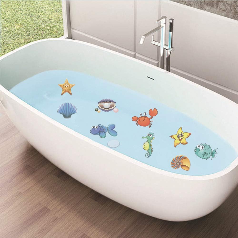 Ailegou 3D Non-Slip Bathtub Stickers Set of 10