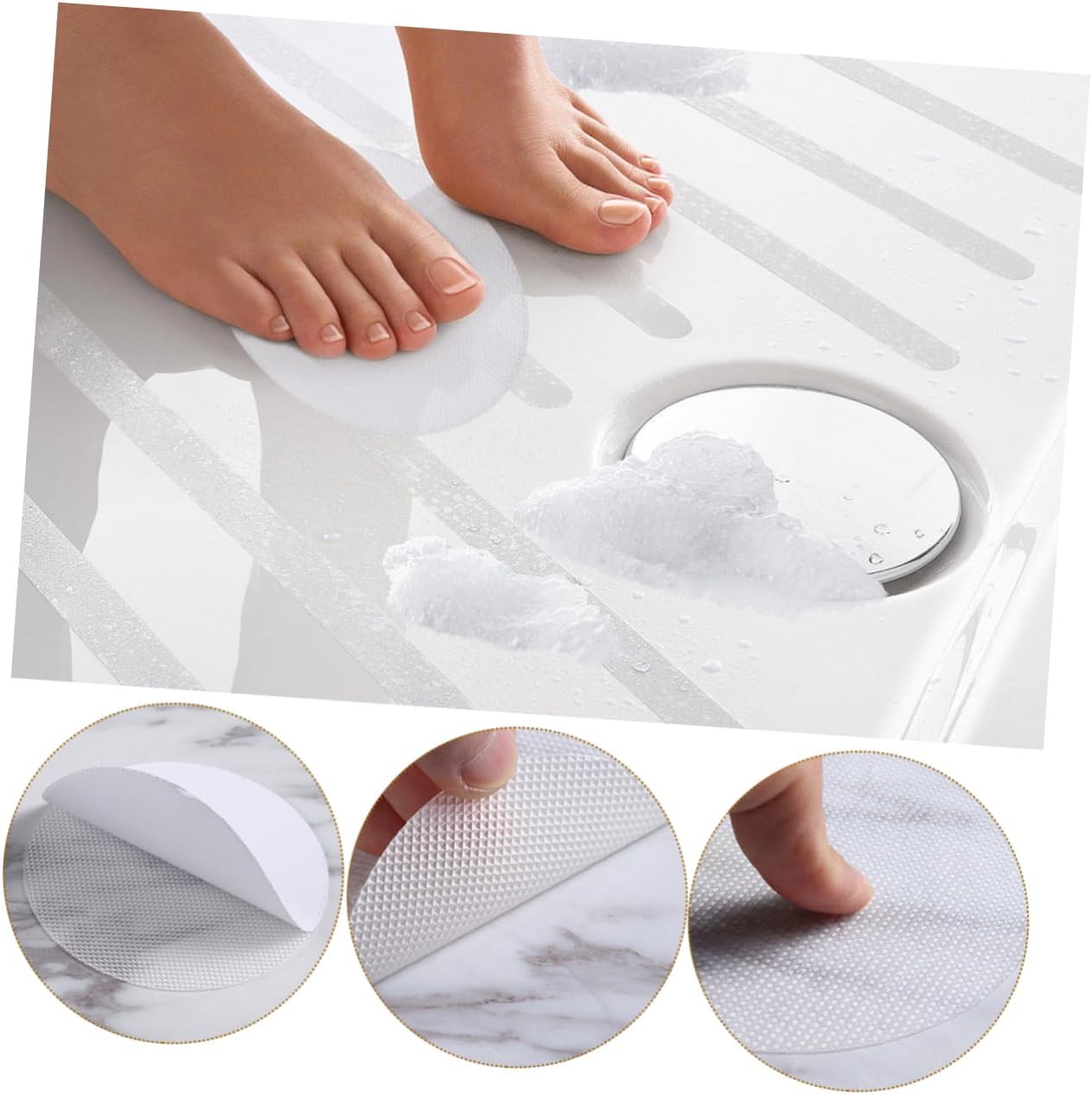 30-Piece Non-Slip Peva Sticker Tiles Bathtubs Showers