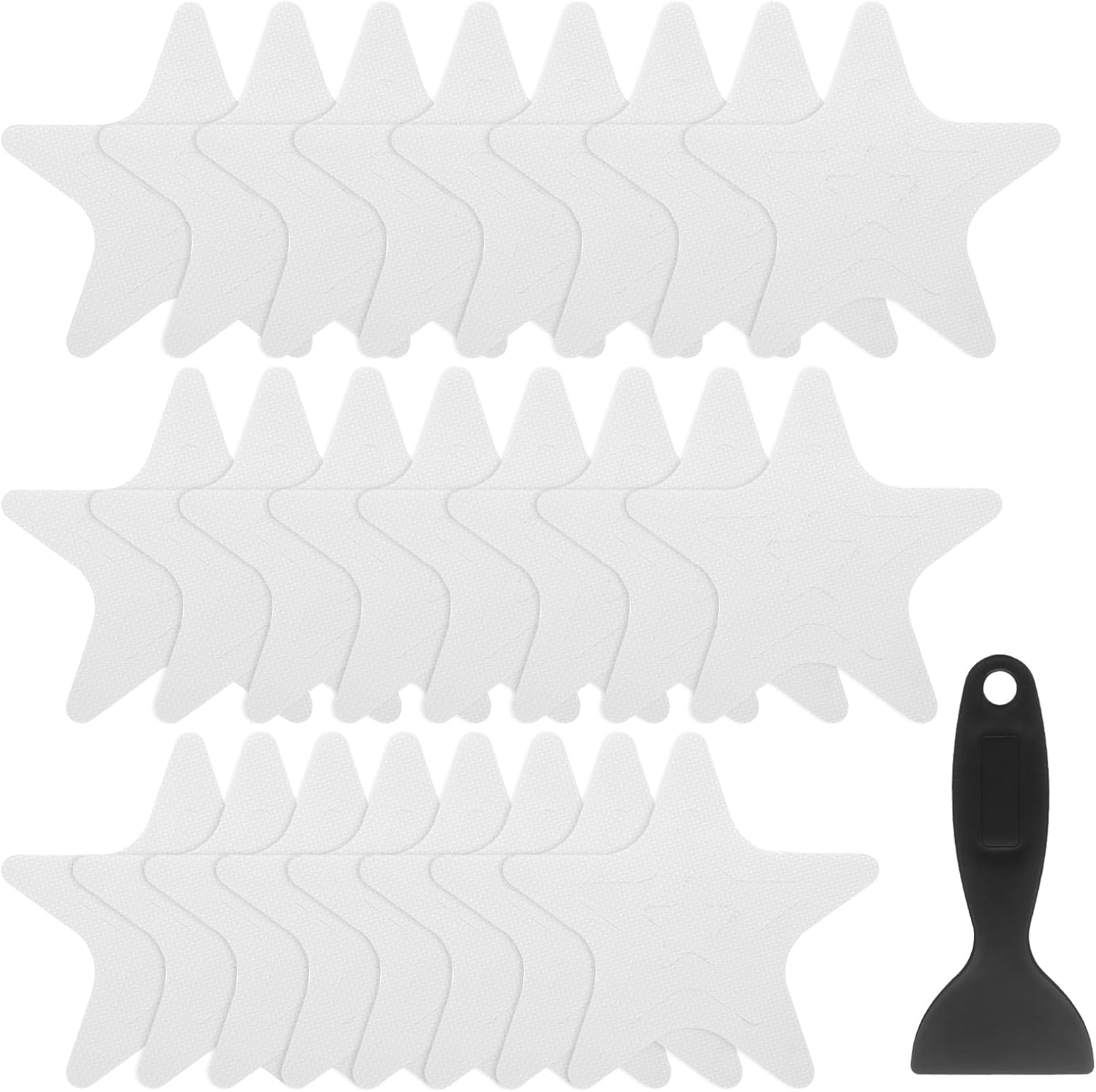 24pcs Anti-Slip Bathtub Stickers - Non-SlipTransparent Star Style