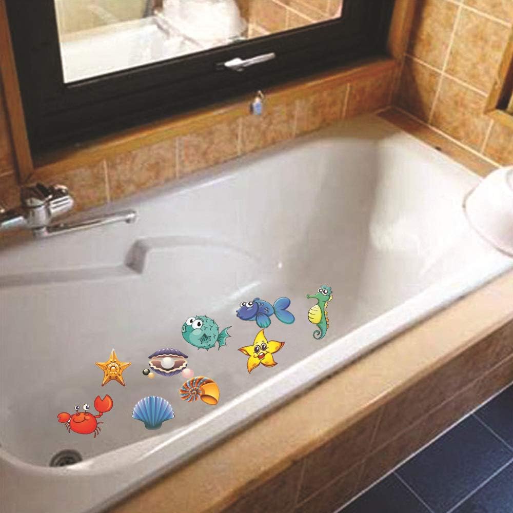 Ailegou 3D Non-Slip Bathtub Stickers Set of 10