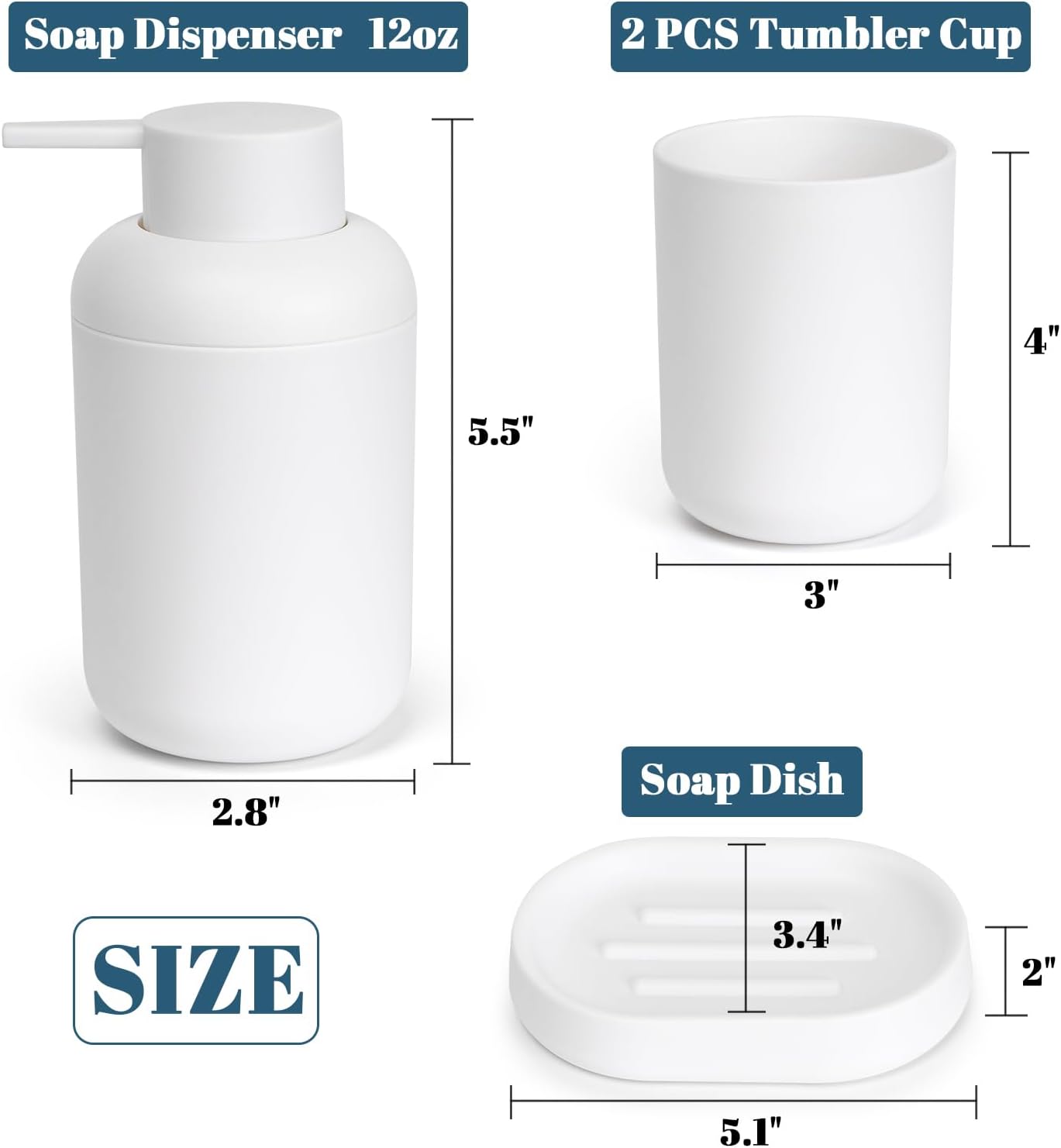 4-Piece Bath Accessories Organizer Set