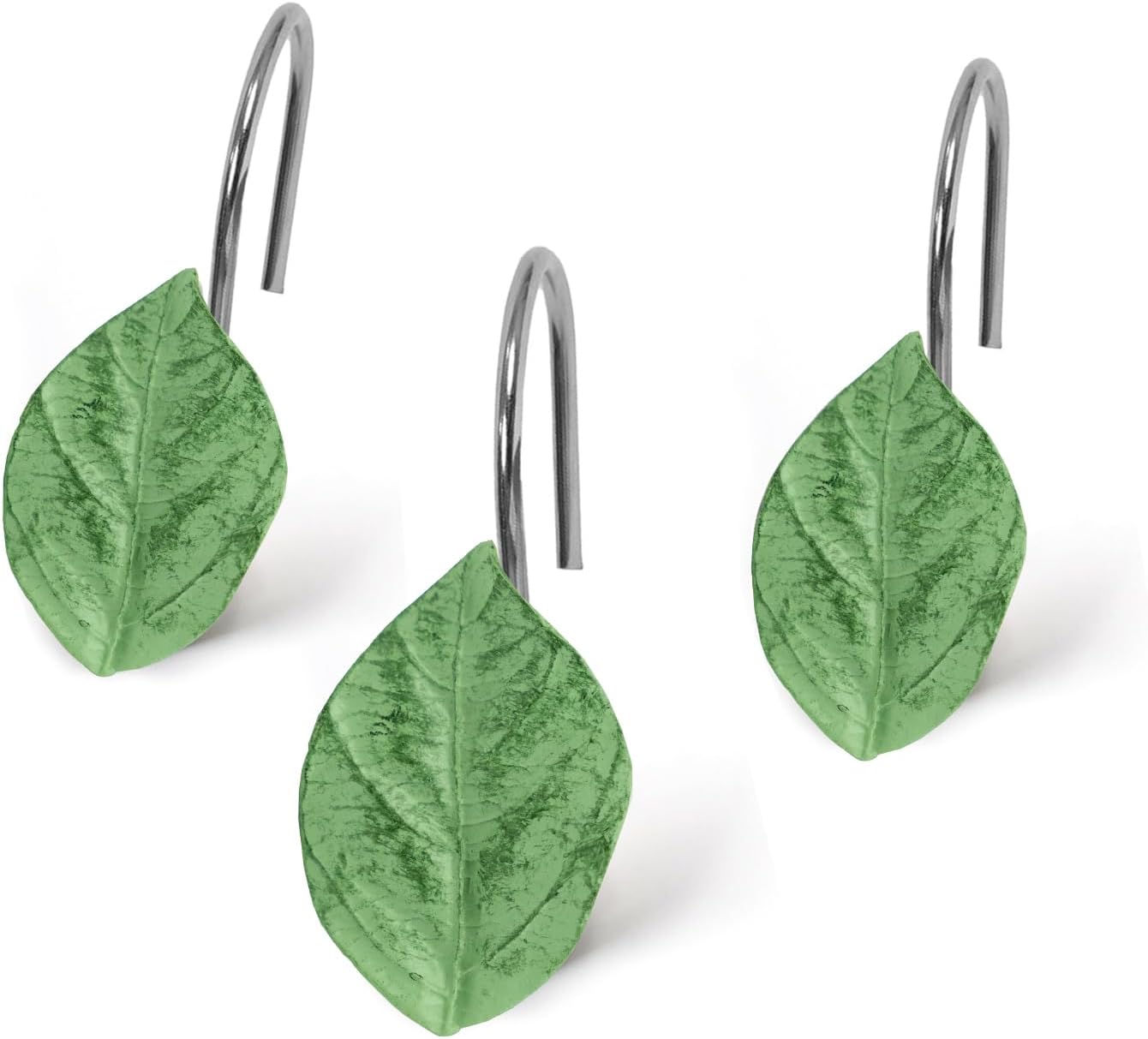 12 Pack Decorative Leaf Shower Curtain Hooks