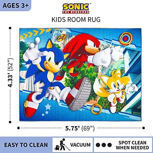 Sonic The Hedgehog Kids Area Rug 69x52