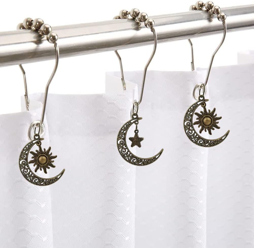 Sun Moon Star Decorative Shower Curtain Hook Set