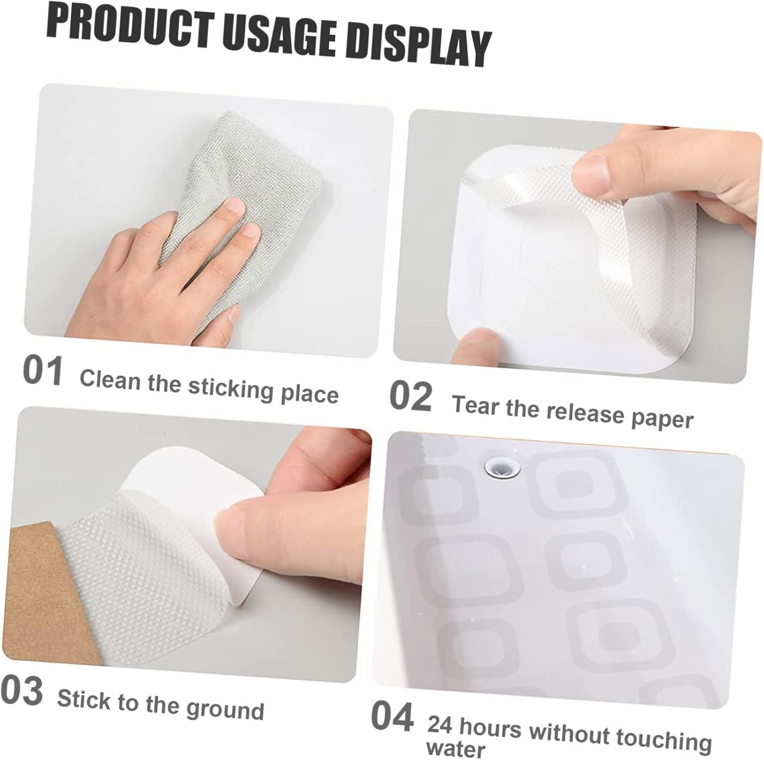 Toilet Stickers 40pcs Anti-Slip Decals for Bathroom Floor Tub