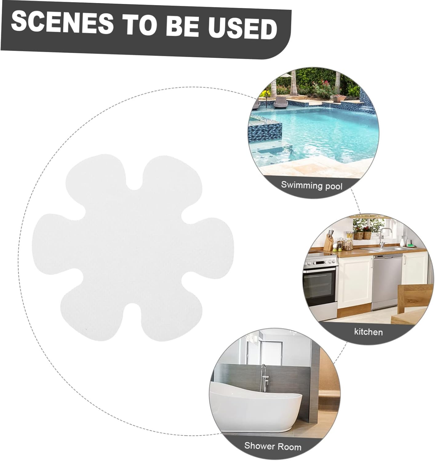 PRETYZOOM Tub Slip Grip Stickers Flower Shape Non-Slip Bathtub Floor Stickers