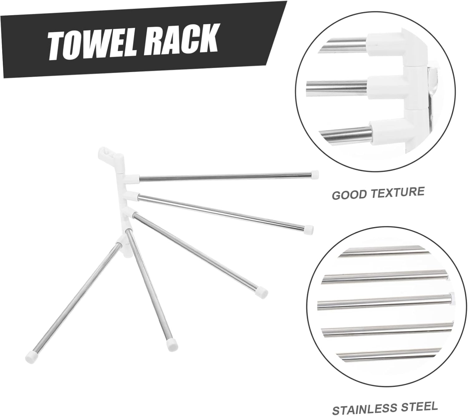1Set Stainless Steel Rotating Towel Rack for Space-Saving Bathroom Storage