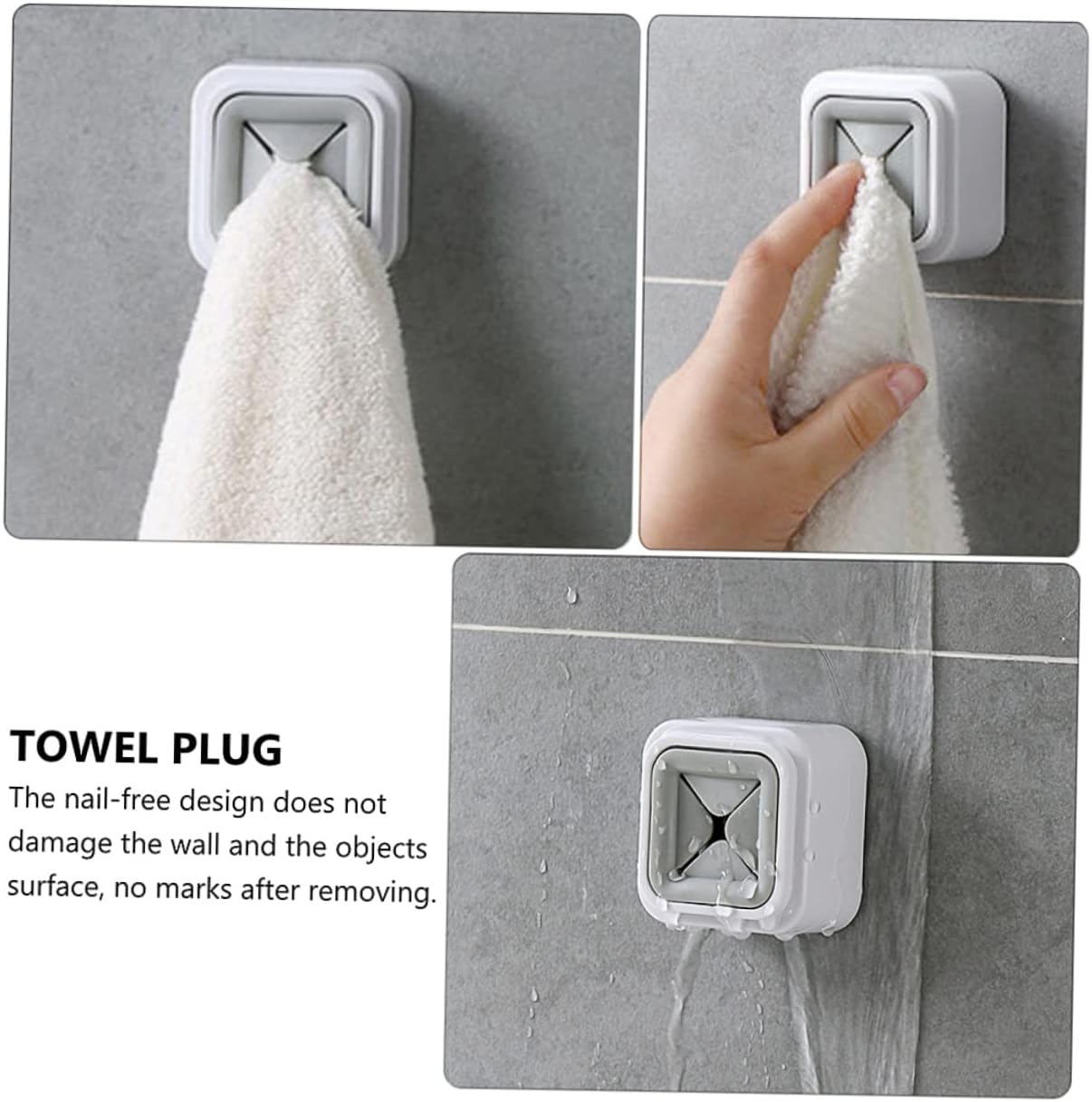 HEALLILY 4Pcs Space-Saving Towel Holder for Bathroom and Kitchen