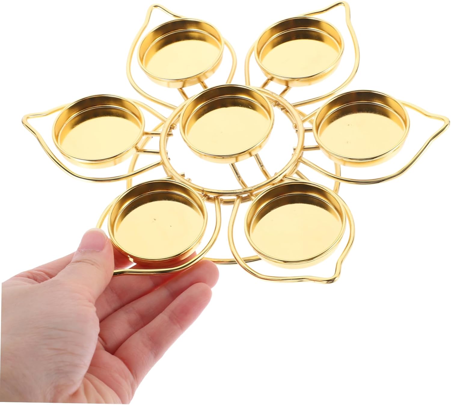 HOLIDYOYO Elegant 7-Branch Buddhist Oil Lamp Holder